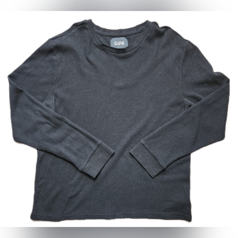 Warehouse One Mens Ribbed Knit Black Shirt Size XL